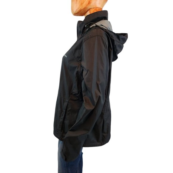 COLUMBIA lightweight waterproof black packable hooded rain jacket - Picture 3 of 11